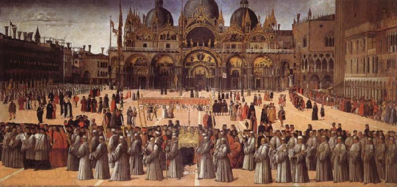 Giovanni Bellini Procession on the Piazza S. Marco